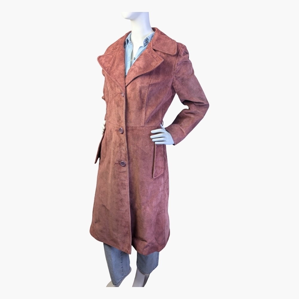 Vintage 70s Long Suede Coat | Union Made | Women's Medium - Picture 2 of 10